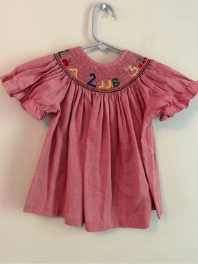 Be Mine Smocked Red Gingham ABC Top